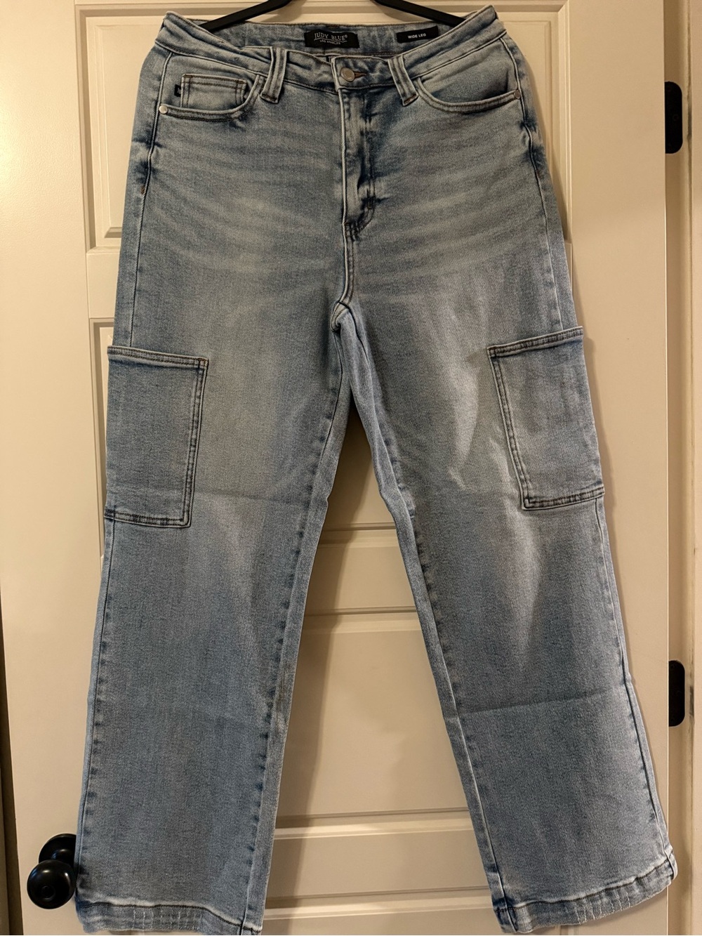 Judy Blue Light Blue Cargo Straight-Leg Jeans - Women's